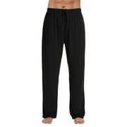 #followme Super Soft Men's Knit Pajama Pants with Pockets - Mens PJ Bottoms 45901-BLK-S